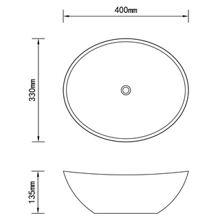 vidaXL Luxury Basin Oval-shaped Matt Dark Grey 40x33 cm Ceramic - Giant Lobelia