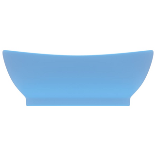 vidaXL Luxury Basin Overflow Oval Matt Light Blue 58.5x39 cm Ceramic - Giant Lobelia