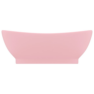 vidaXL Luxury Basin Overflow Oval Matt Pink 58.5x39 cm Ceramic - Giant Lobelia