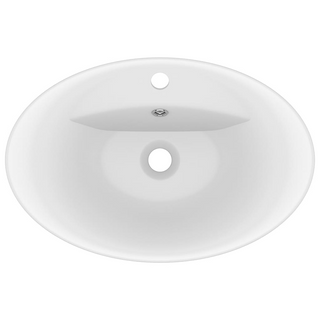 vidaXL Luxury Basin Overflow Oval Matt White 58.5x39 cm Ceramic - Giant Lobelia