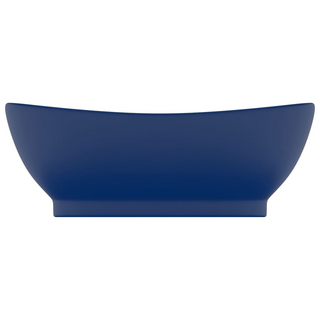 vidaXL Luxury Basin Overflow Oval Matt Dark Blue 58.5x39 cm Ceramic - Giant Lobelia