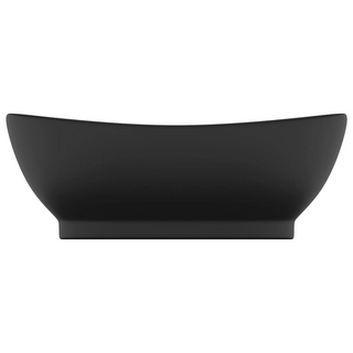 vidaXL Luxury Basin Overflow Oval Matt Black 58.5x39 cm Ceramic - Giant Lobelia