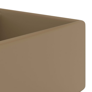 vidaXL Luxury Basin Overflow Square Matt Cream 41x41 cm Ceramic - Giant Lobelia