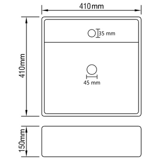 vidaXL Luxury Basin Overflow Square Matt Dark Brown 41x41 cm Ceramic - Giant Lobelia