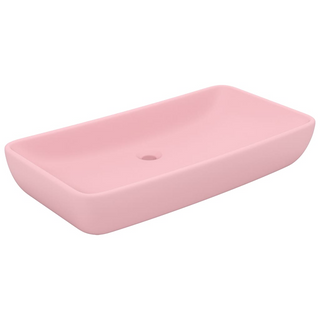 vidaXL Luxury Basin Rectangular Matt Pink 71x38 cm Ceramic - Giant Lobelia