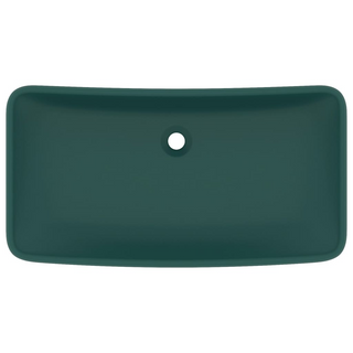 vidaXL Luxury Basin Rectangular Matt Dark Green 71x38 cm Ceramic - Giant Lobelia