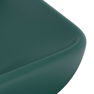 vidaXL Luxury Basin Rectangular Matt Dark Green 71x38 cm Ceramic - Giant Lobelia