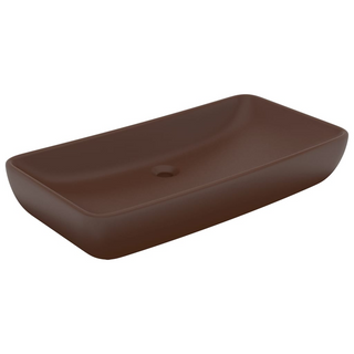 vidaXL Luxury Basin Rectangular Matt Dark Brown 71x38 cm Ceramic - Giant Lobelia