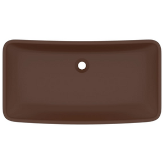 vidaXL Luxury Basin Rectangular Matt Dark Brown 71x38 cm Ceramic - Giant Lobelia