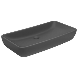 vidaXL Luxury Basin Rectangular Matt Dark Grey 71x38 cm Ceramic - Giant Lobelia