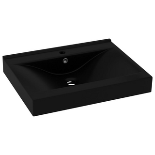 vidaXL Luxury Basin with Faucet Hole Matt Black 60x46 cm Ceramic - Giant Lobelia