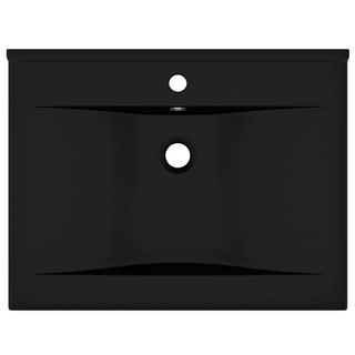 vidaXL Luxury Basin with Faucet Hole Matt Black 60x46 cm Ceramic - Giant Lobelia