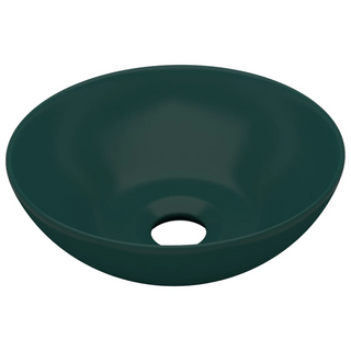 Bathroom Sink Ceramic Dark Green Round - Giant Lobelia