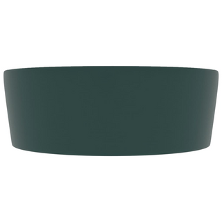 vidaXL Luxury Wash Basin with Overflow Matt Dark Green 36x13 cm Ceramic - Giant Lobelia