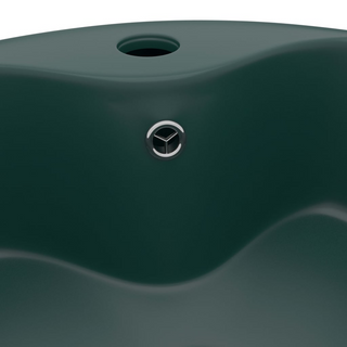 vidaXL Luxury Wash Basin with Overflow Matt Dark Green 36x13 cm Ceramic - Giant Lobelia