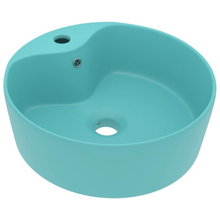 vidaXL Luxury Wash Basin with Overflow Matt Light Green 36x13 cm Ceramic - Giant Lobelia