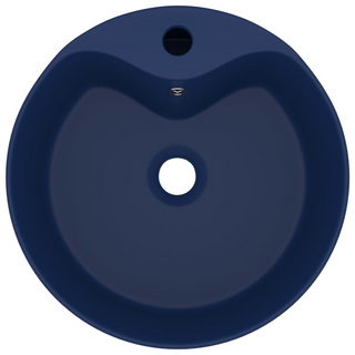 vidaXL Luxury Wash Basin with Overflow Matt Dark Blue 36x13 cm Ceramic - Giant Lobelia