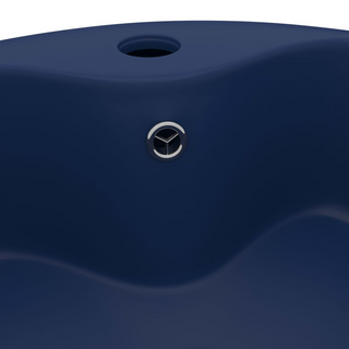 vidaXL Luxury Wash Basin with Overflow Matt Dark Blue 36x13 cm Ceramic - Giant Lobelia