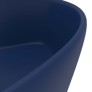 vidaXL Luxury Wash Basin with Overflow Matt Dark Blue 36x13 cm Ceramic - Giant Lobelia