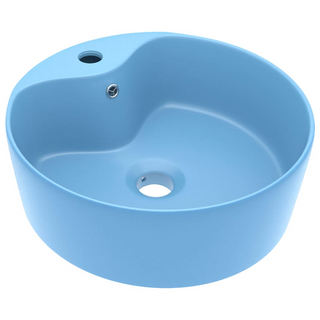 vidaXL Luxury Wash Basin with Overflow Matt Light Blue 36x13 cm Ceramic - Giant Lobelia