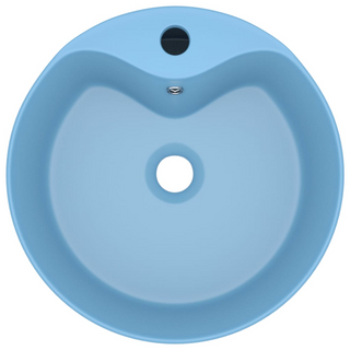 vidaXL Luxury Wash Basin with Overflow Matt Light Blue 36x13 cm Ceramic - Giant Lobelia