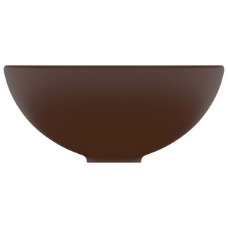 vidaXL Luxury Bathroom Basin Round Matt Dark Brown 32.5x14 cm Ceramic - Giant Lobelia