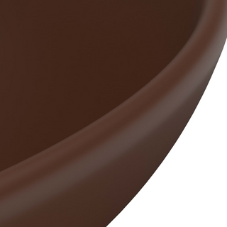 vidaXL Luxury Bathroom Basin Round Matt Dark Brown 32.5x14 cm Ceramic - Giant Lobelia