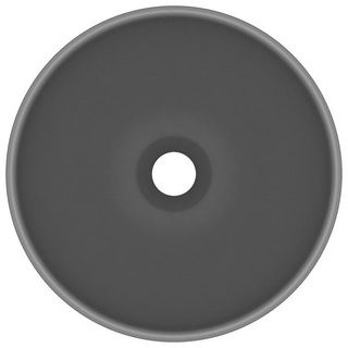 vidaXL Luxury Bathroom Basin Round Matt Dark Grey 32.5x14 cm Ceramic - Giant Lobelia