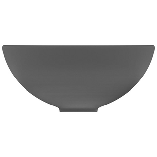 vidaXL Luxury Bathroom Basin Round Matt Dark Grey 32.5x14 cm Ceramic - Giant Lobelia