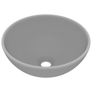 vidaXL Luxury Bathroom Basin Round Matt Light Grey 32.5x14 cm Ceramic - Giant Lobelia