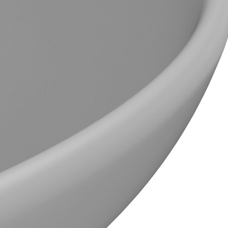 vidaXL Luxury Bathroom Basin Round Matt Light Grey 32.5x14 cm Ceramic - Giant Lobelia