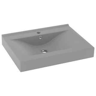 vidaXL Luxury Basin with Faucet Hole Matt Light Grey 60x46 cm Ceramic - Giant Lobelia