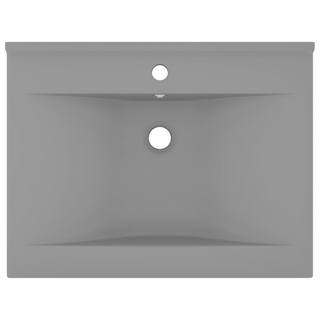 vidaXL Luxury Basin with Faucet Hole Matt Light Grey 60x46 cm Ceramic - Giant Lobelia