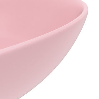 Bathroom Sink Ceramic Matt Pink Round - Giant Lobelia