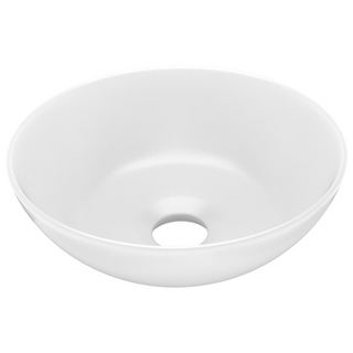 Bathroom Sink Ceramic Matt White Round - Giant Lobelia