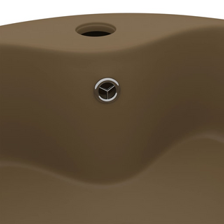 vidaXL Luxury Wash Basin with Overflow Matt Cream 36x13 cm Ceramic - Giant Lobelia