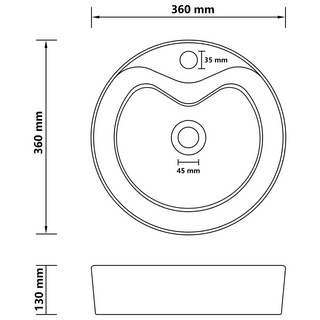 vidaXL Luxury Wash Basin with Overflow Matt Cream 36x13 cm Ceramic - Giant Lobelia