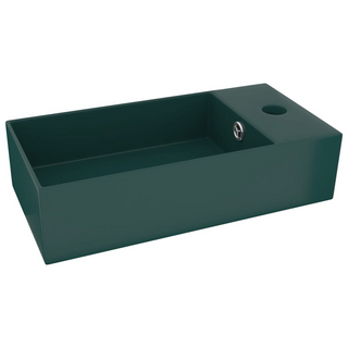 Bathroom Sink with Overflow Ceramic Dark Green - Giant Lobelia