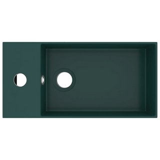 Bathroom Sink with Overflow Ceramic Dark Green - Giant Lobelia