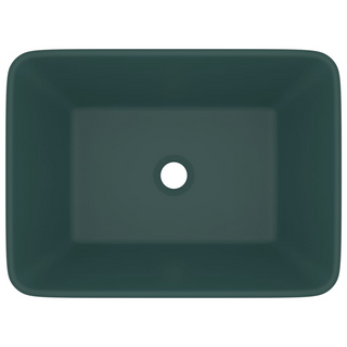 vidaXL Luxury Wash Basin Matt Dark Green 41x30x12 cm Ceramic - Giant Lobelia