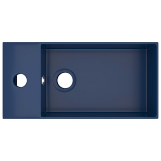 Bathroom Sink with Overflow Ceramic Dark Blue - Giant Lobelia