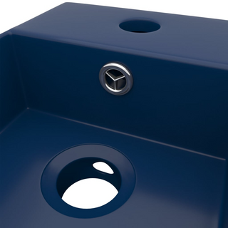 Bathroom Sink with Overflow Ceramic Dark Blue - Giant Lobelia