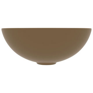 Bathroom Sink Ceramic Matt Cream Round - Giant Lobelia