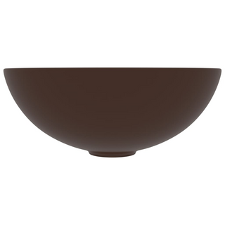 Bathroom Sink Ceramic Dark Brown Round - Giant Lobelia