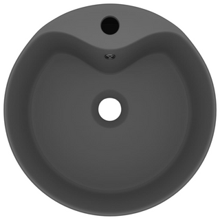 vidaXL Luxury Wash Basin with Overflow Matt Dark Grey 36x13 cm Ceramic - Giant Lobelia