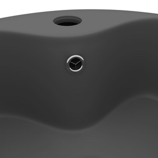 vidaXL Luxury Wash Basin with Overflow Matt Dark Grey 36x13 cm Ceramic - Giant Lobelia