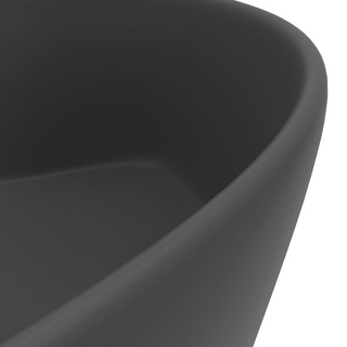 vidaXL Luxury Wash Basin with Overflow Matt Dark Grey 36x13 cm Ceramic - Giant Lobelia