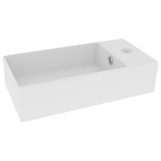 Bathroom Sink with Overflow Ceramic Matt White - Giant Lobelia