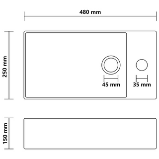 Bathroom Sink with Overflow Ceramic Matt White - Giant Lobelia