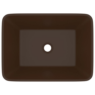 vidaXL Luxury Wash Basin Matt Dark Brown 41x30x12 cm Ceramic - Giant Lobelia